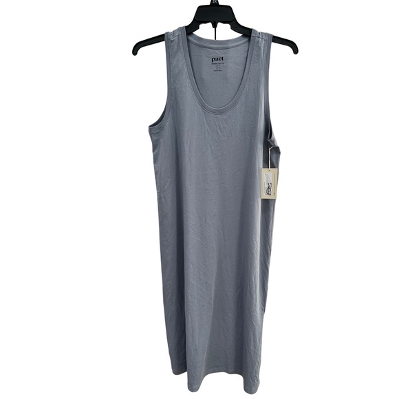 Pact Women's Organic Cotton Smoke Softspun Tank Midi Dress Size L - Picture 1 of 5